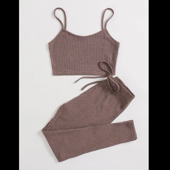 Shein | 2 piece waffle lounge set size small - Picture 4 of 10